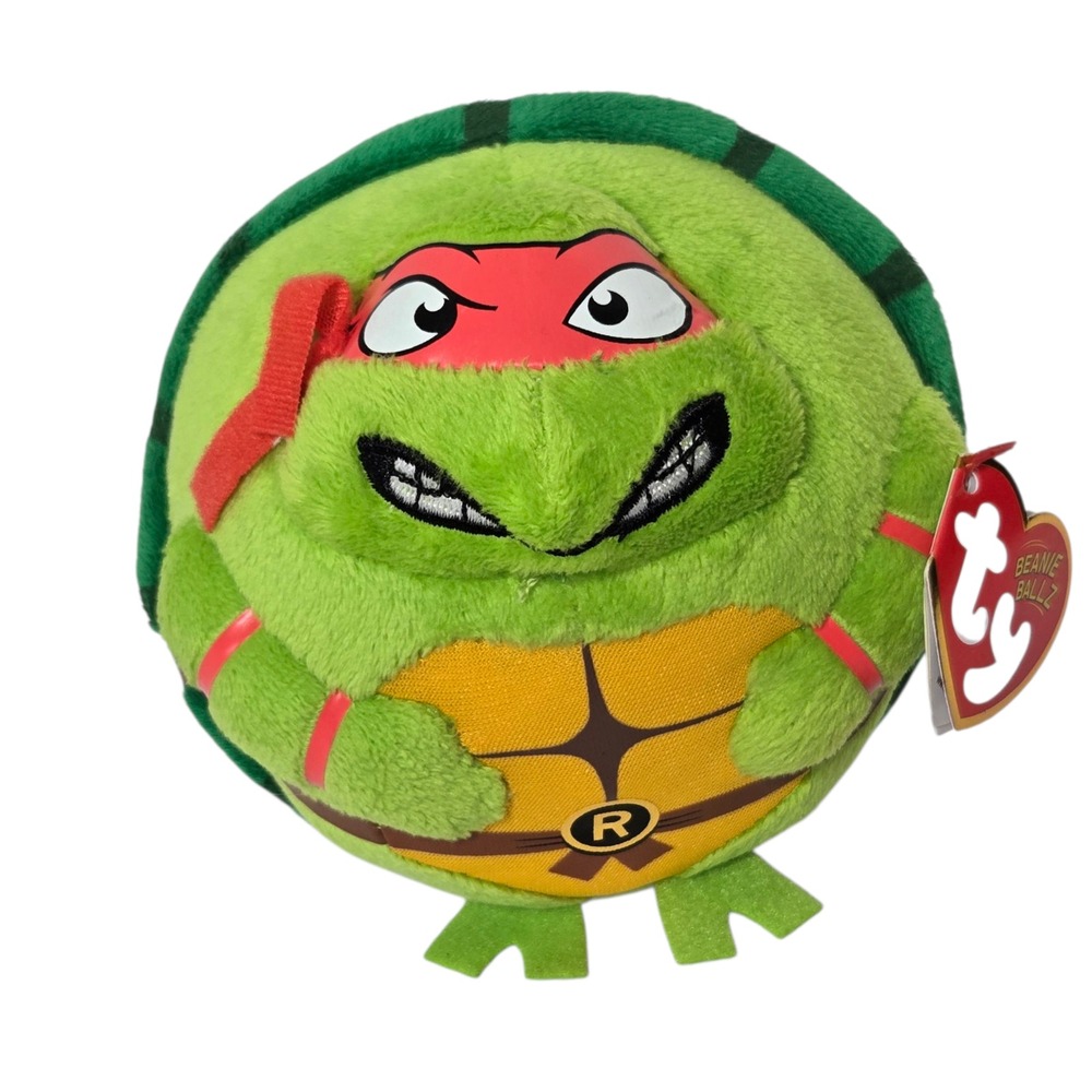 Ty Raphael Beanie Ballz Teenage Mutant‎ Ninja Turtles 5" Plush NWT TMNT 2014